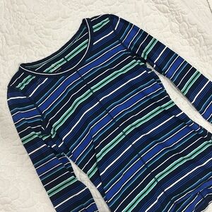 NWOT Talbots Strip Athleisure Exercise Shirt Top